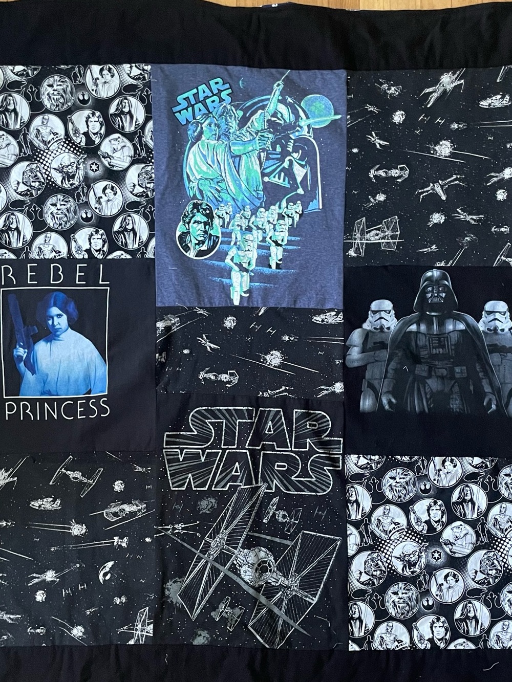 Star Wars Upcycled T-Shirt quilt or throw.